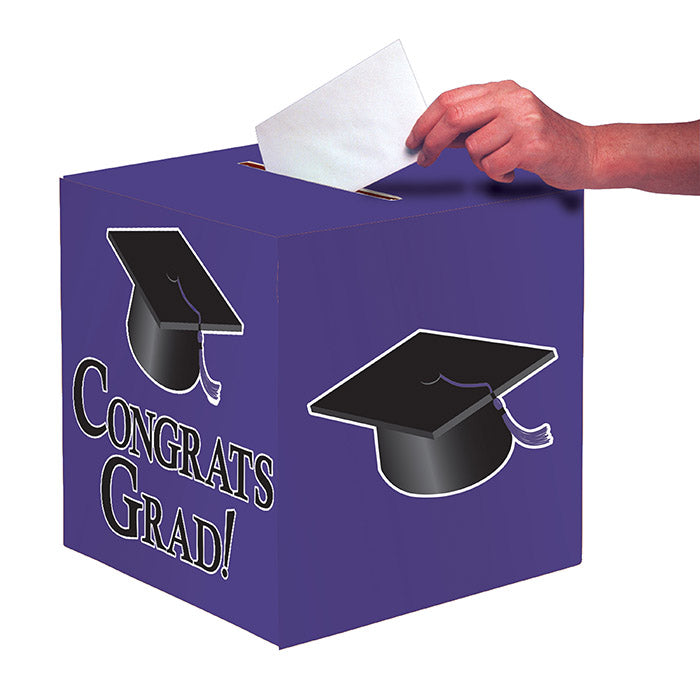 6 pc Bulk Graduation Card Boxes Purple - Graduation Party Supplies by Creative Converting