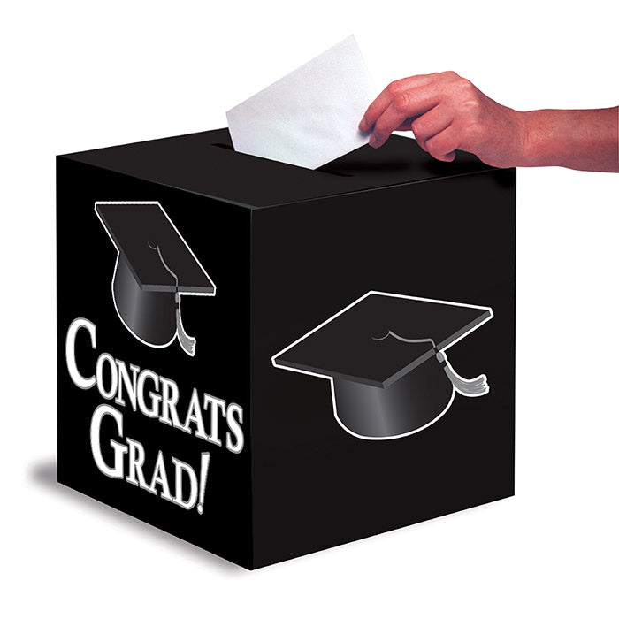 6 pc Bulk Graduation Card Boxes Black - Graduation Party Supplies by Creative Converting
