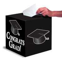 6 pc Bulk Graduation Card Boxes Black - Graduation Party Supplies by Creative Converting