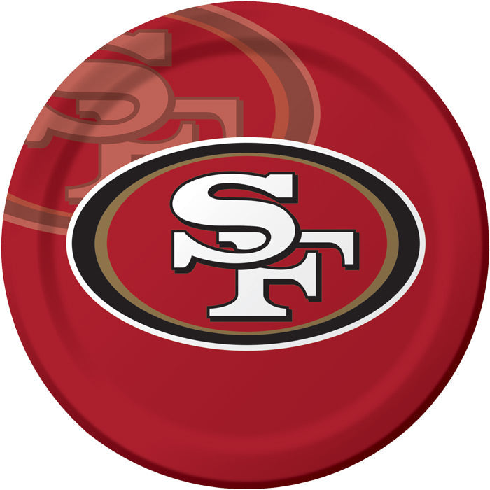 96 pc Bulk San Francisco 49ers Dinner Plates - Sports Party Supplies by Creative Converting