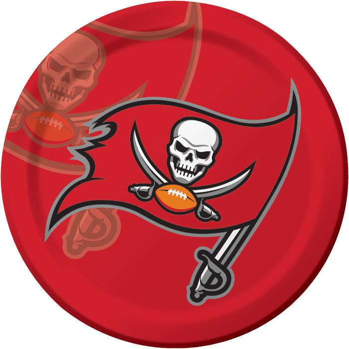 96 pc Bulk Tampa Bay Buccaneers Dinner Plates - Sports Party Supplies by Creative Converting