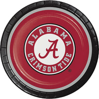 96 pc Bulk University of Alabama Dinner Plates - Sports Party Supplies by Creative Converting