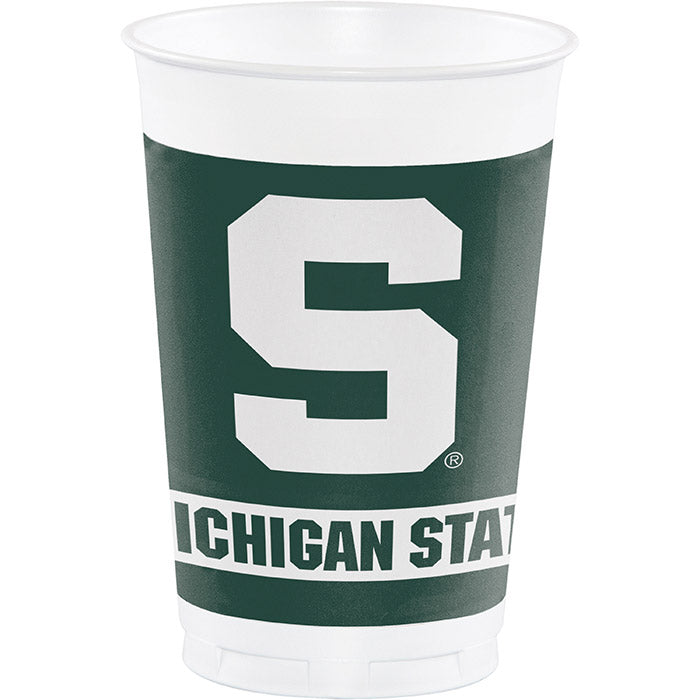 96 pc Bulk Michigan State University 20 oz Plastic Cups - Sports Party Supplies by Creative Converting