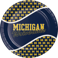 96 pc Bulk University of Michigan Dinner Plate - Sports Party Supplies by Creative Converting