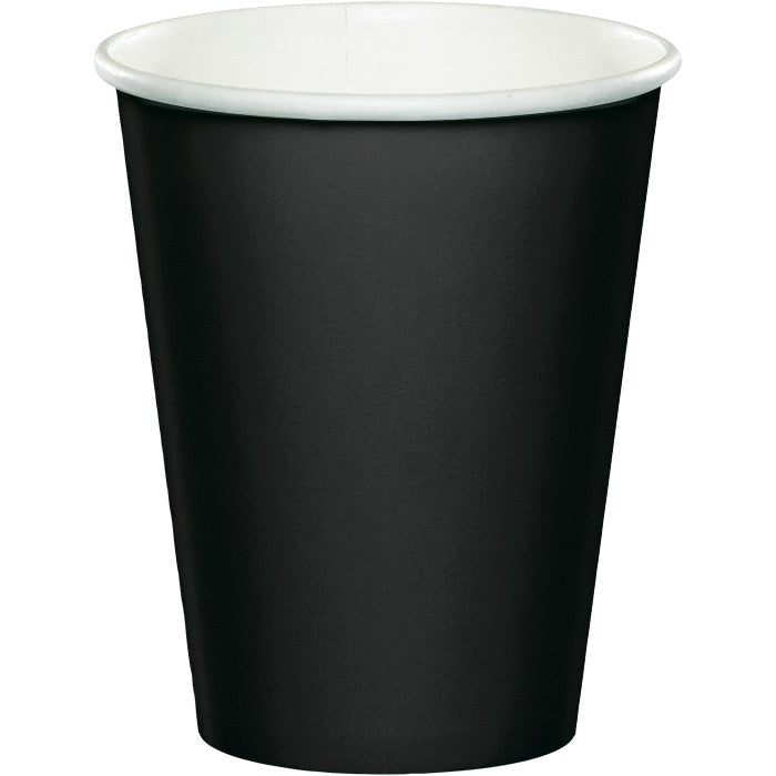 Bulk 240 pc Black Velvet 9 oz Hot & Cold Cups - Solid Color Party Tableware by Creative Converting