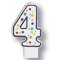 6 pc Bulk Polka Dot #4 Candles - Birthday Party Supplies by Creative Converting