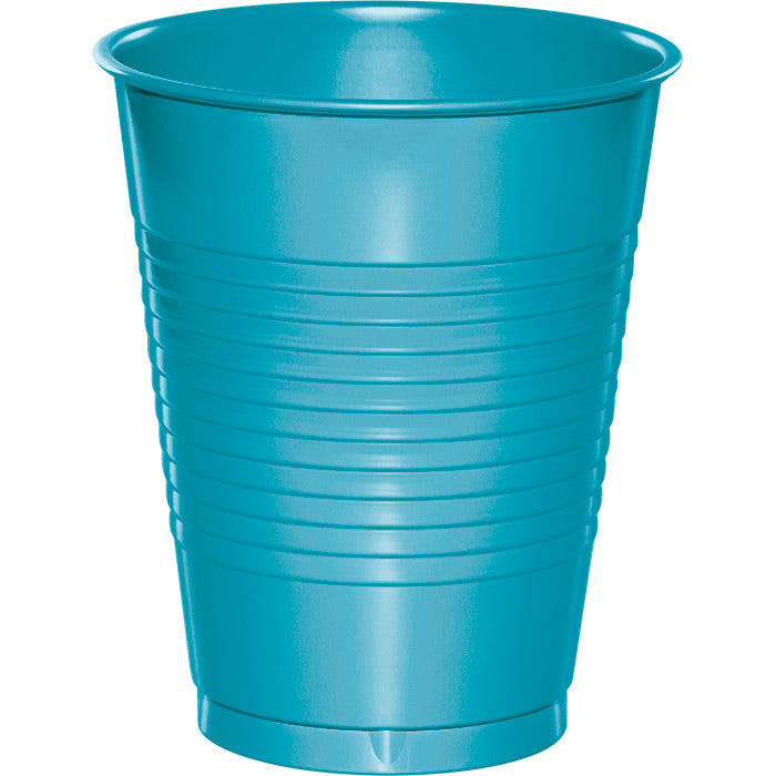 Bulk 240 pc Bermuda Blue 16 oz Plastic Cups - Solid Color Party Tableware by Creative Converting