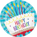Cake Birthday Paper Dinner Plates (Case of 96) - Birthday Party Supplies by Creative Converting