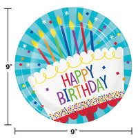 Cake Birthday Paper Dinner Plates (Case of 96) by Creative Converting