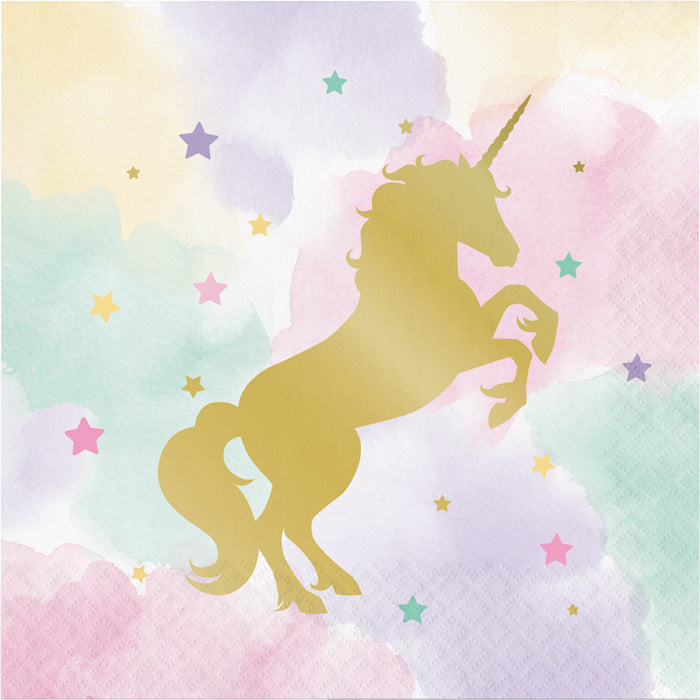 192 pc Bulk Sparkle Unicorn Luncheon Napkins - Birthday Party Supplies by Creative Converting