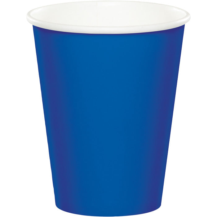 Bulk 240 pc Cobalt Blue Disposable Cups 9 oz Paper - Solid Color Party Tableware by Creative Converting