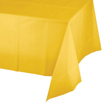 Bulk 12 pc School Bus Yellow Value Friendly Plastic Table Cover - Solid Color Party Tableware by Creative Converting