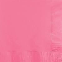 Bulk 600 pc Candy Pink 2 ply Beverage Napkins  - Solid Color Party Tableware by Creative Converting