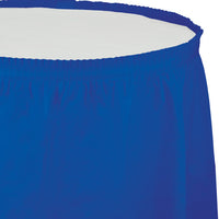 Bulk 6 pc Cobalt Blue Plastic Tableskirt 29 inch x 14 ft - Solid Color Party Tableware by Creative Converting
