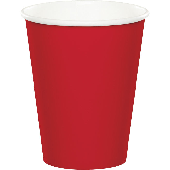 Bulk 240 pc Classic Red 9 oz Hot & Cold Cups - Solid Color Party Tableware by Creative Converting