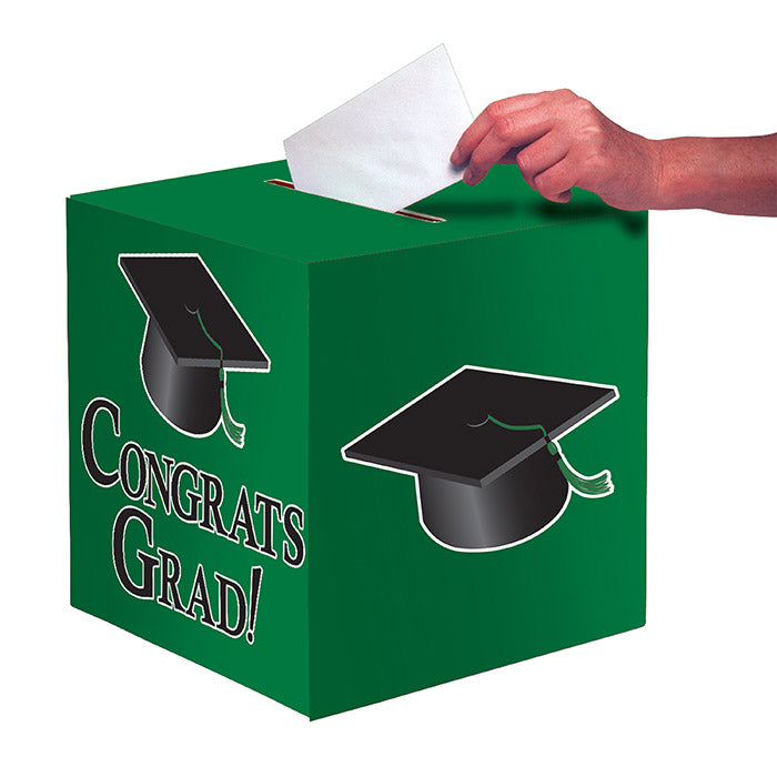 6 pc Bulk Graduation Card Boxes Green - Graduation Party Supplies by Creative Converting