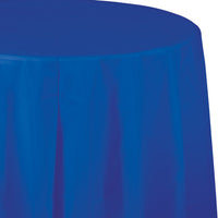 Bulk 12 pc Cobalt Blue Round Plastic Table Covers - Solid Color Party Tableware by Creative Converting