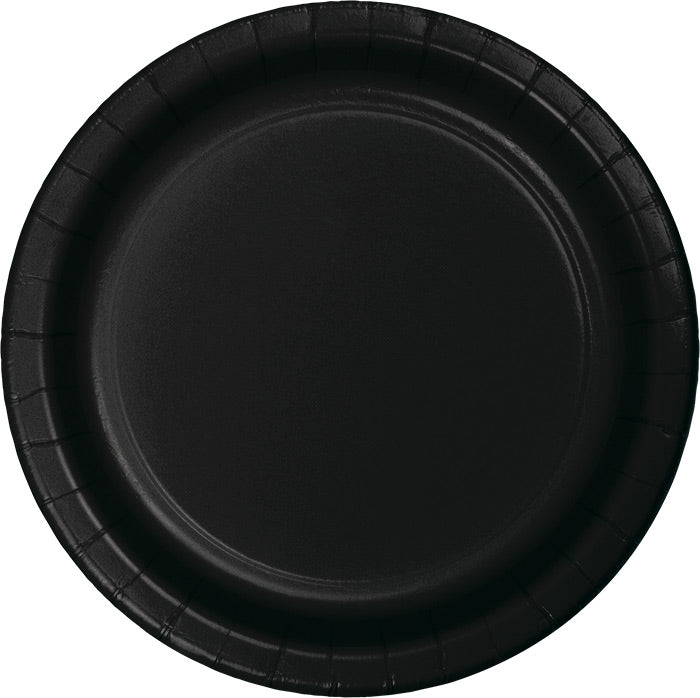 Bulk 240 pc Black Velvet Sturdy Style Paper Banquet Plates 10.25 inch - Solid Color Party Tableware by Creative Converting