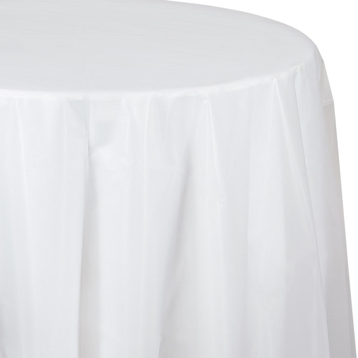 Bulk 12 pc Clear Round Plastic 82 inch Table Covers - Solid Color Party Tableware by Creative Converting
