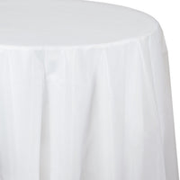 Bulk 12 pc Clear Round Plastic 82 inch Table Covers - Solid Color Party Tableware by Creative Converting