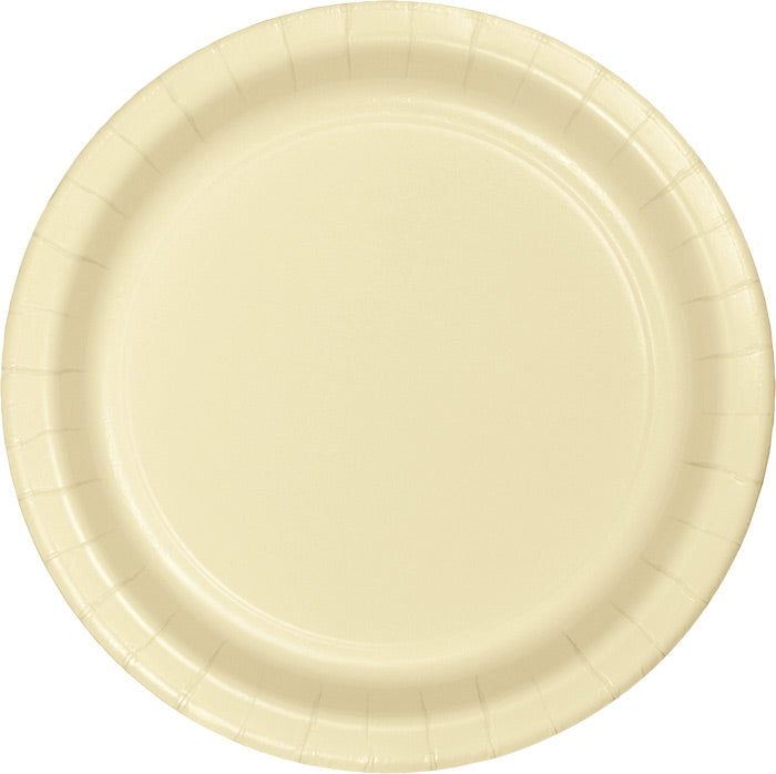Bulk 240 pc Ivory Sturdy Style Paper Banquet Plates 10.25 inch - Solid Color Party Tableware by Creative Converting