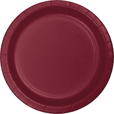 Bulk 240 pc Burgundy Sturdy Style Paper Banquet Plates 10.25 inch - Solid Color Party Tableware by Creative Converting