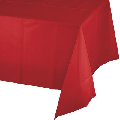 Bulk 12 pc Classic Red Plastic Table Covers - Solid Color Party Tableware by Creative Converting