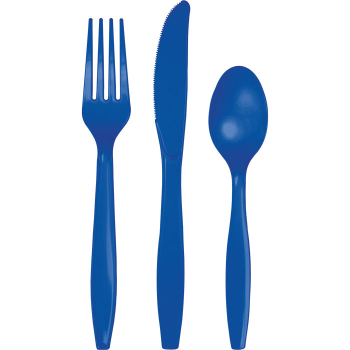 Bulk 288 pc Cobalt Blue Assorted Plastic Cutlery  - Solid Color Party Tableware by Creative Converting
