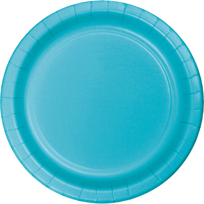 Bulk 240 pc Bermuda Blue Sturdy Style Paper Banquet Plates 10.25 inch - Solid Color Party Tableware by Creative Converting