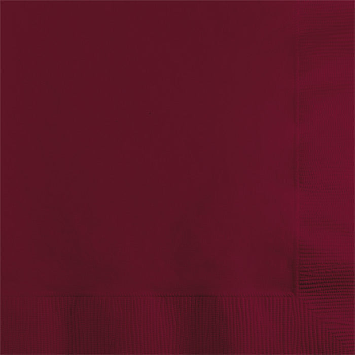 Bulk 600 pc Burgundy 2 ply Beverage Napkins  - Solid Color Party Tableware by Creative Converting