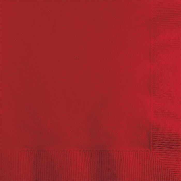 Bulk 600 pc Classic Red 2 ply Beverage Napkins  - Solid Color Party Tableware by Creative Converting