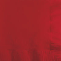 Bulk 600 pc Classic Red 2 ply Beverage Napkins  - Solid Color Party Tableware by Creative Converting