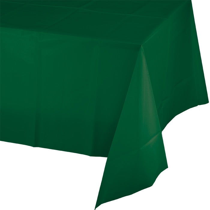 Bulk 12 pc Hunter Green Plastic Table Covers 54 inch x 108 inch - Solid Color Party Tableware by Creative Converting