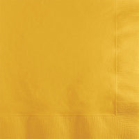 Bulk 600 pc School Bus Yellow 2 ply Beverage Napkins  - Solid Color Party Tableware by Creative Converting