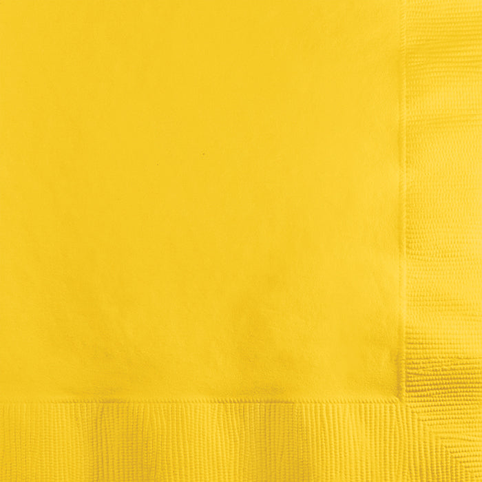 Bulk 1200 pc School Bus Yellow 2 Ply Beverage Napkins  - Solid Color Party Tableware by Creative Converting