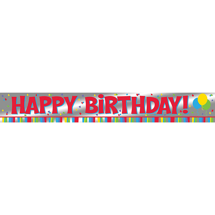 Value Friendly Happy Birthday Foil Banner (Case of 12) - Birthday Party Supplies by Creative Converting