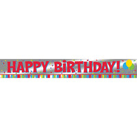 Value Friendly Happy Birthday Foil Banner (Case of 12) - Birthday Party Supplies by Creative Converting