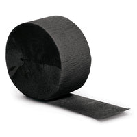 Bulk 12 pc Black Velvet Crepe Streamer 81 ft  - Solid Color Party Tableware by Creative Converting