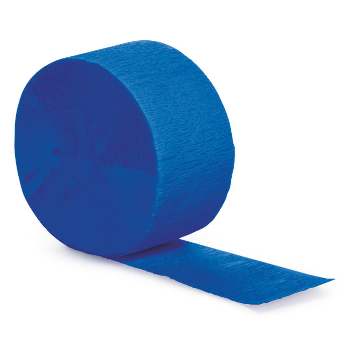 Bulk 12 pc Cobalt Blue Crepe Streamer 81 ft  - Solid Color Party Tableware by Creative Converting