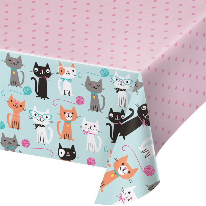 6 pc Bulk Purr-fect Cat Party Plastic Table Covers - Birthday Party Supplies by Creative Converting