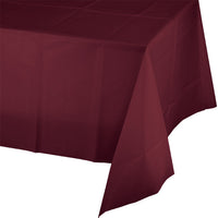 Bulk 12 pc Burgundy Plastic Table Covers - Solid Color Party Tableware by Creative Converting
