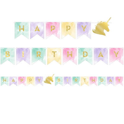 12 pc Bulk Sparkle Unicorn Party Banners - Birthday Party Supplies by Creative Converting