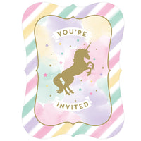 48 pc Bulk Sparkle Unicorn Invitations - Birthday Party Supplies by Creative Converting