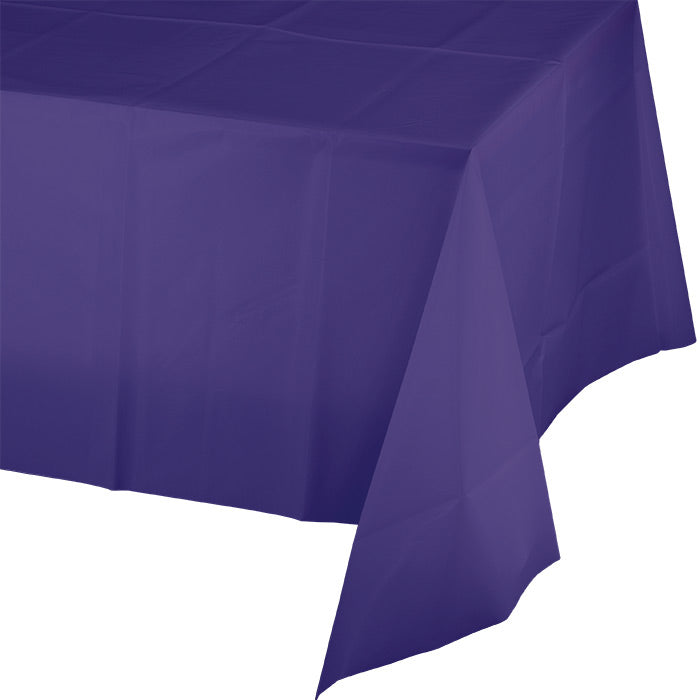 Bulk 12 pc Purple Plastic Table Covers 54 inch x 108 inch - Solid Color Party Tableware by Creative Converting