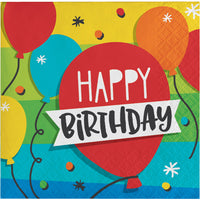 192 pc Bulk Rainbow Cake Beverage Napkins - Birthday Party Supplies by Creative Converting