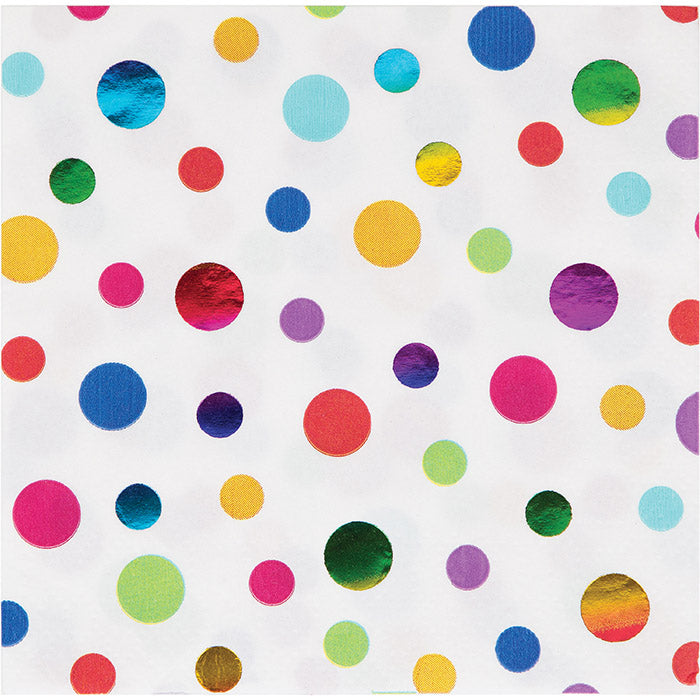 192 pc Bulk Rainbow Foil Beverage Napkins - Birthday Party Supplies by Creative Converting