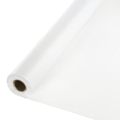 White Plastic Banquet Table Roll 100ft x 40 inch - Solid Color Party Tableware by Creative Converting