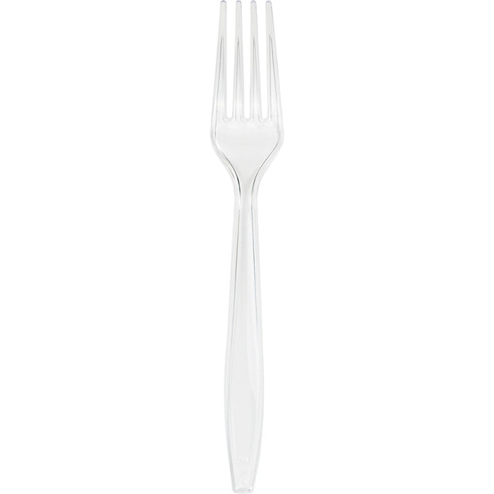 Bulk 288 pc Clear Plastic Forks  - Solid Color Party Tableware by Creative Converting