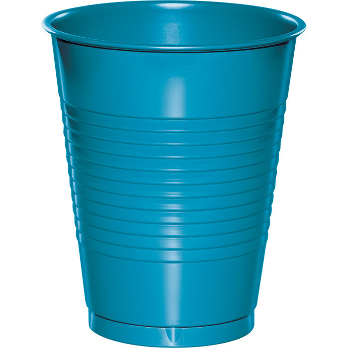 Bulk 240 pc Turquoise 16 oz Plastic Cups - Solid Color Party Tableware by Creative Converting