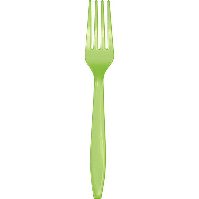 Bulk 288 pc Fresh Lime Green Plastic Forks  - Solid Color Party Tableware by Creative Converting